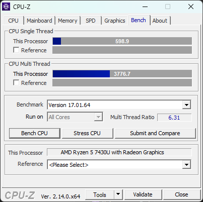 cpu-z bench