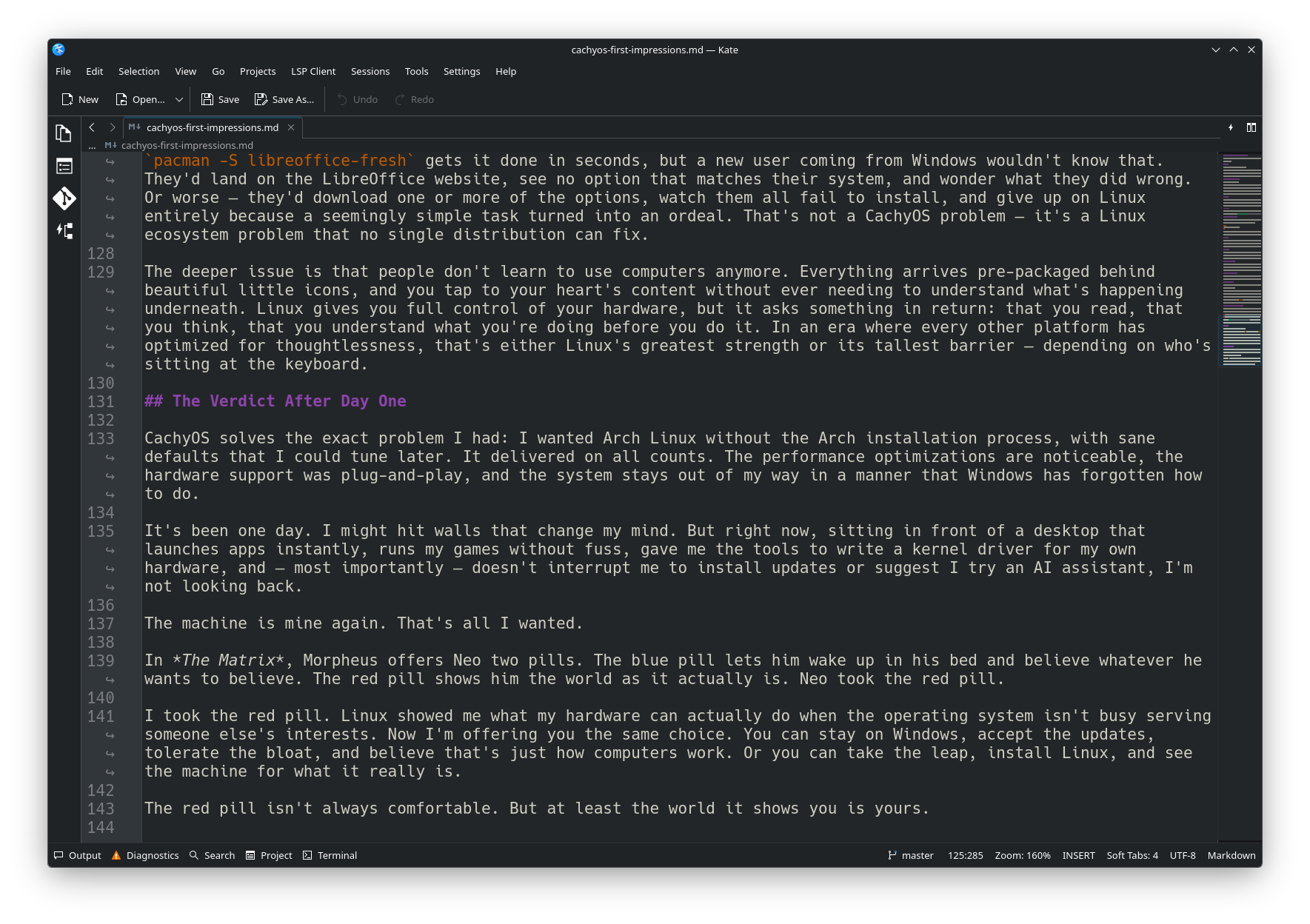 KATE editing this very blog post